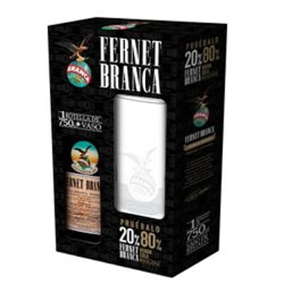 Licor Fernet Branca 39° 750 cc + Vaso