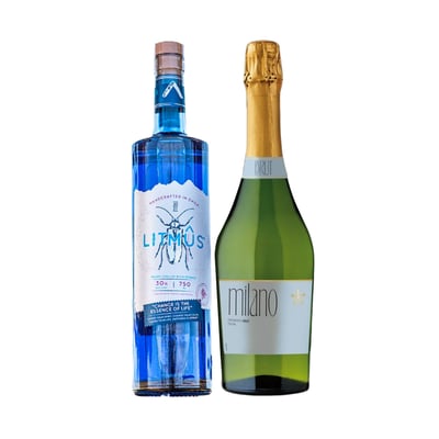 Licor Litmus 750cc + Espumante Milano Brut 750cc