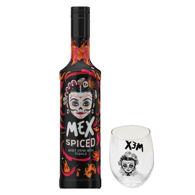 Licor Mex Tequila Spiced 35° 700cc + Vaso