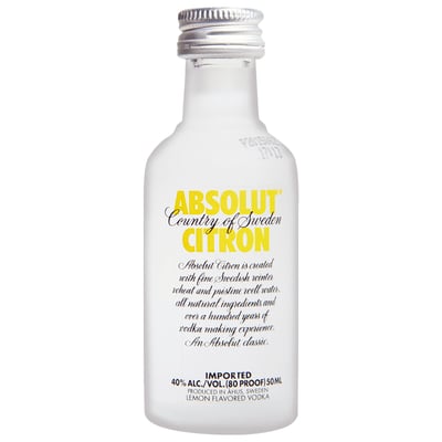 Miniatura Vodka Absolut Citron - 50ml (vidrio)