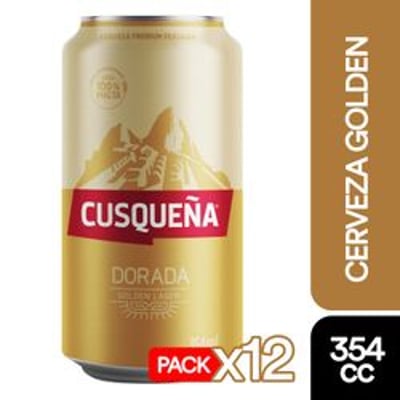 Pack 12 un. Cerveza Cusqueña Golden Lager 4.8° 354 cc
