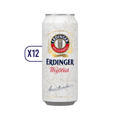 Pack 12x Latas Cerveza Erdinger Weissbier 500cc