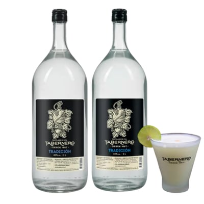 Pack 2x Pisco Peruano Tabernero Tradicional - 2L + Vaso