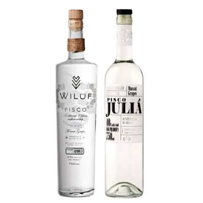 Pack 2x Pisco Premium Doble Destilado 40˚ - Juliá + Wiluf