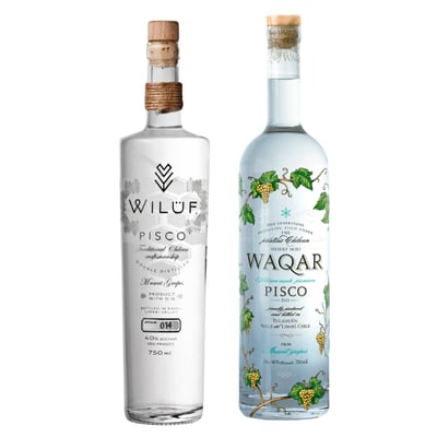 Pack 2x Pisco Premium Doble Destilado 40˚ - Waqar + Wiluf