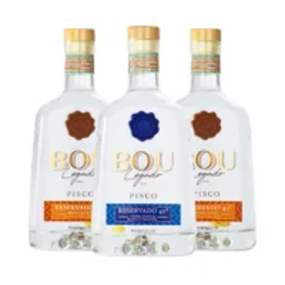 Pack 3 Pisco Bou Legado Blanco