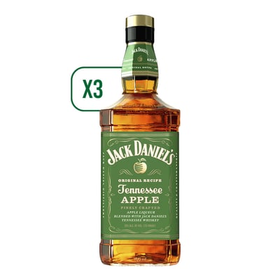 Pack 3x Whiskey Jack Daniel´s Apple 750cc