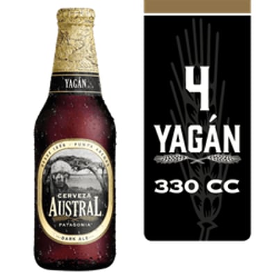Pack 4 un. Cerveza Austral Yagan Dark Ale 5.0° 330 cc