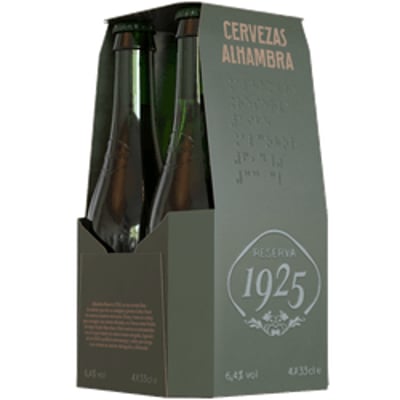 Pack 4 un. Cerveza Mahou Alhambra Strong Lager 6.4.0° 330 cc