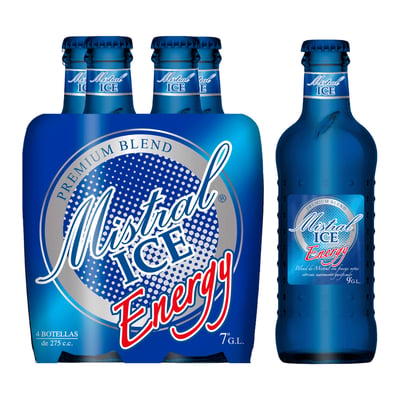 Pack 4x Cóctel Mistral Ice Energy 7˚ - Botella 275cc