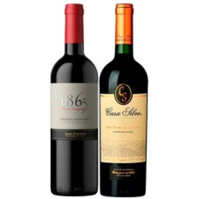 Pack 6 botellas 1865 Cabernet Sauvignon + 6 Casa Silva Gran Terroir de los Andes Carmenere