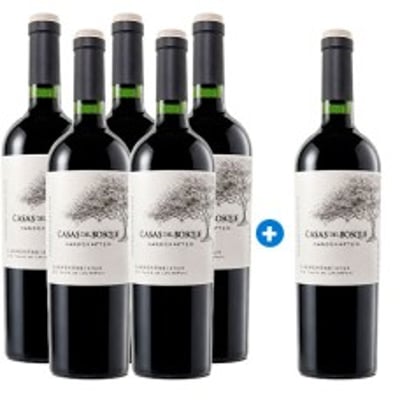 Pack 6 botellas Casas del Bosque Handcrafted Carmenere (Pague 5 Lleve 6) ($ 8.325 c/u)