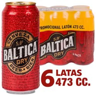 Pack 6 un. Cerveza Báltica Dry Lager 5.8° 473 cc