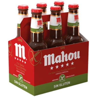Pack 6 un. Cerveza Mahou Lager Sin Gluten 5.5° 330 cc