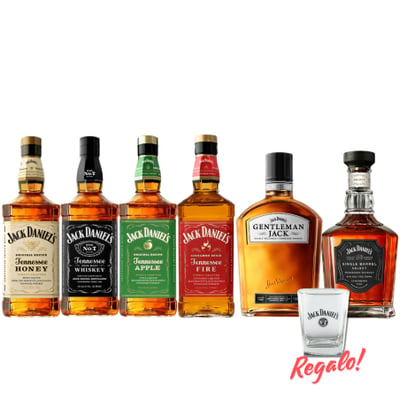 Pack 6x Jack Daniels - The Family - 750ml + Vaso Original