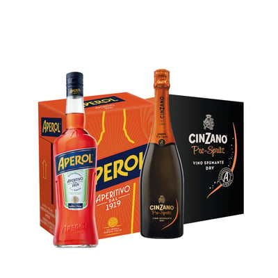 Pack 6x Licor Aperol 750cc + 6x Espumante Cinzano Pro Spritz 750cc
