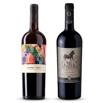 Pack 7 Colores + Toro de Piedra Gran Reserva Cabernet Sauvignon 750cc