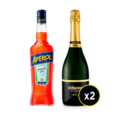Pack Aperol Botella 750cc + Espumante Vi�amar Brut 750cc X2