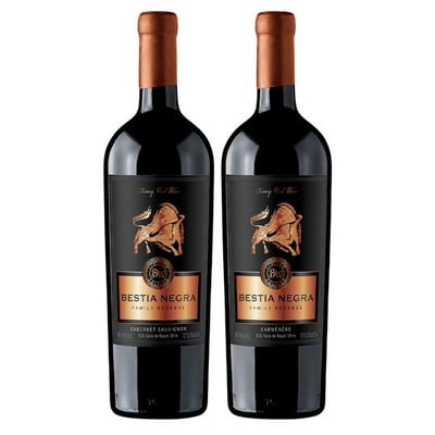 PACK BESTIAS N°1: 1x Vino Bestia Negra Cabernet Sauvignon 750cc + 1x Vino Bestia Negra Carmenere 750cc 