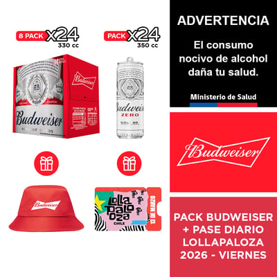 Pack Budweiser + Pase Diario Lollapalooza 2026 - Viernes