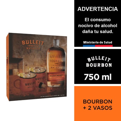 Pack Bulleit Bourbon 750 Ml. + 2 Vasos