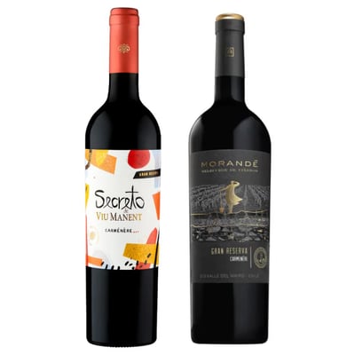 PACK CARMENERE Vino Secreto Viu Manent + Morandé Selección de Viñedos 750cc