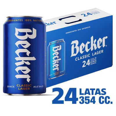 Pack Cerveza Becker lata 24 un de 354 cc