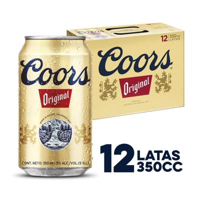 Pack cerveza Coors original lata 12 un de 350 cc