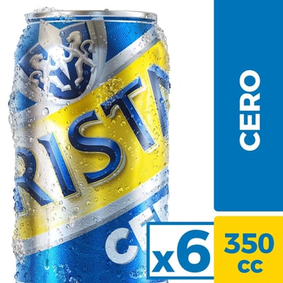 Pack Cerveza Cristal Cero sin alcohol lata 6 un de 350 cc
