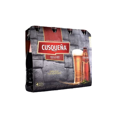 Pack Cerveza Cusqueña red lager botella 4 un de 330 cc