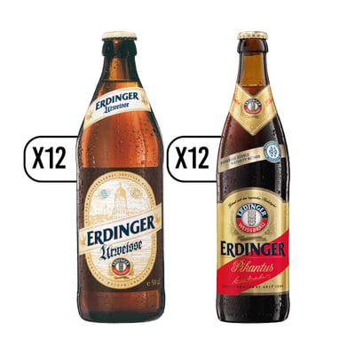 Pack Cerveza Erdinger 12x Pikantus + 12x Urweisse 500cc