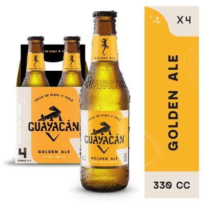 Pack cerveza Guayacan golden ale botella 4 un de 350 cc