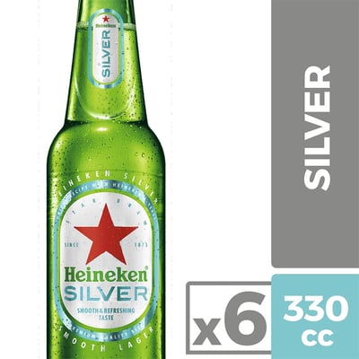 Pack Cerveza Heineken silver botella 6 un de 330 cc