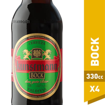 Pack Cerveza Kunstmann bock negra botella 4 un de 330 cc