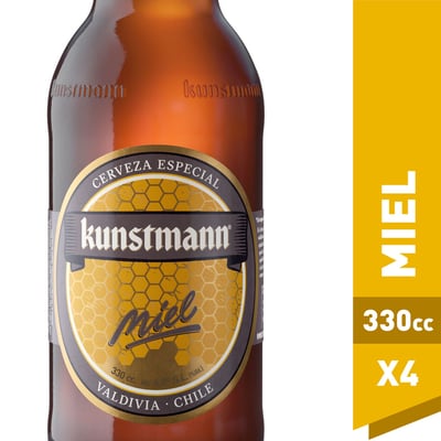 Pack Cerveza Kunstmann miel botella 4 un de 330 cc