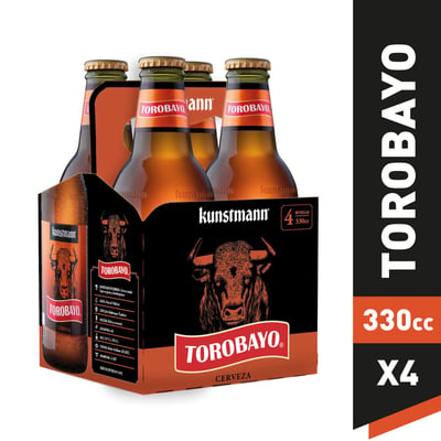 Pack Cerveza Kunstmann torobayo ale long neck botella 4 un de 330 cc