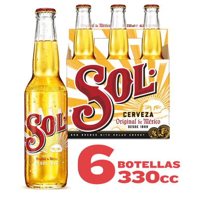 Pack Cerveza Sol botella 6 un de 330 cc