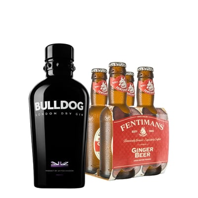 Pack Cóctel Bulldog Mule (bulldog + 4x Fentimans Ginger Beer)
