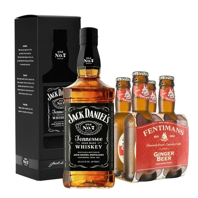 Pack Cóctel Tennessee Mule (whiskey Jack Daniel´s 750cc + 4x Fentimans Ginger Beer)