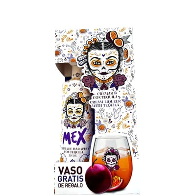 Pack Crema de Maracuya Mex con Tequila 700cc + Vaso