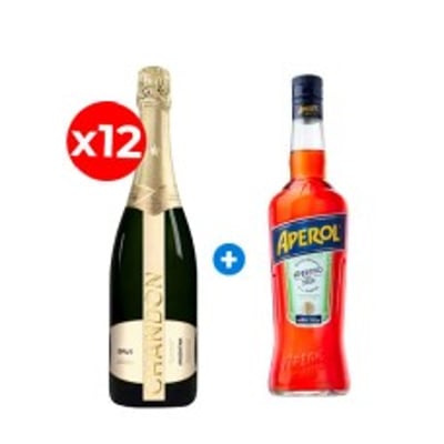 Pack de 12 Espumante Chandon Brut + Aperol de Regalo