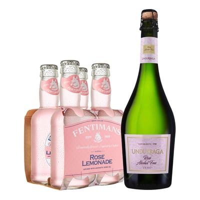 Pack Espumante Undurraga Rosé Free Alcohol + 4x Agua Tónica Fentimans Rose Lemonade