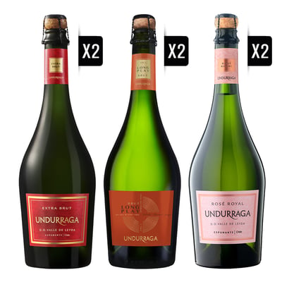Pack Espumantes Undurraga Rosé + Brut Long Play + Extra Brut