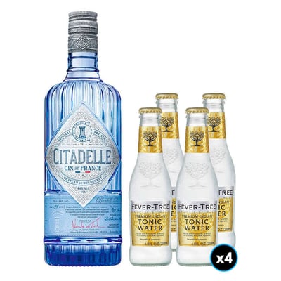 PACK FEVER TREE - CITADELLE Nº2: 1x Gin Citadelle de Francia 1 Litro + 4x Tónica Fever Tree Indian 200cc
