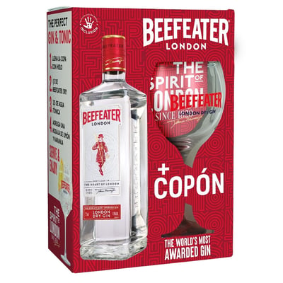 Pack gin + copón beefeater dry botella 750ml