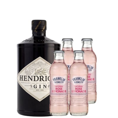 Pack Gin Hendricks 700cc + 4 Rose Lemonade Franklin&Sons 200cc
