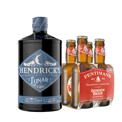 Pack Gin Hendricks Lunar 700cc + 4x Agua Tónica Fentimans Ginger Beer 200cc