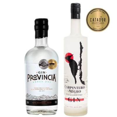 Pack Gin Nacional Premium 1 - Gin Provincia Andes Dry 700ml + Gin Carpintero Negro 750ml
