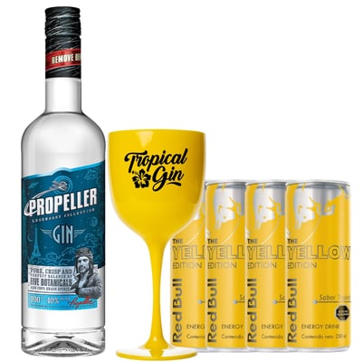 Pack Gin Propeller 700cc + 4 Red Bull Yellow + Copa