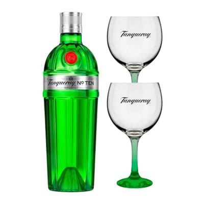 Pack Gin Tanqueray Ten - 750ml + 2 Copas Tanqueray (vidrio)